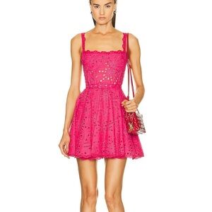 Charo Ruiz Ibiza Pink Nina mini eyelet  dress size Small